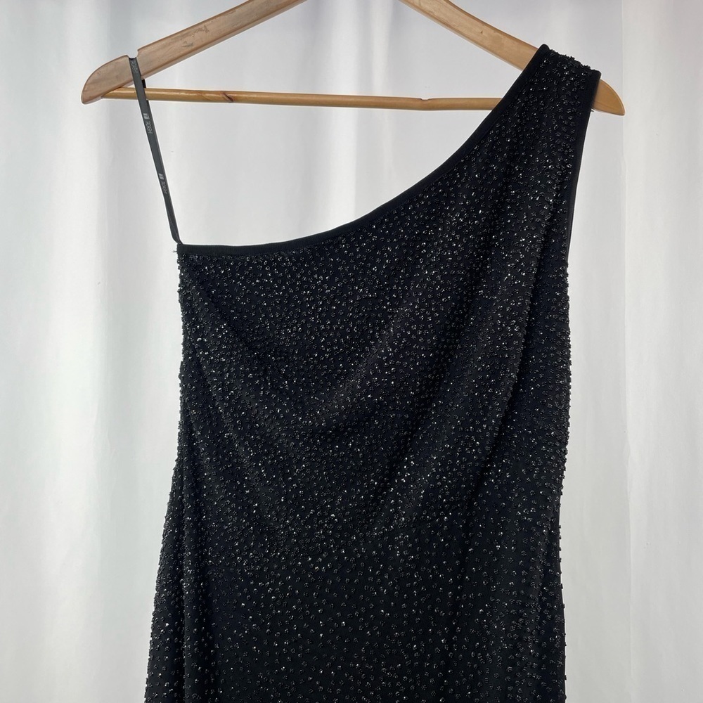 Vintage Tadashi 90's style Beaded One Shoulder Dress in Black Size Small Petite - Picture 4 of 8